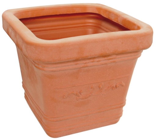 OK PRESTIGE VASO QUADRATO IN RESINA 40 X 34 CM COLORE TERRACOTTA