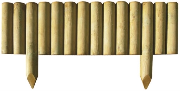 LASA BORDURE STACCIONATA IN LEGNO PUNTE SUI DUE PALI PER FISSAGGIO SUL TERRENO 100X30 CM OKX