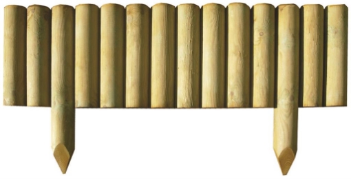 LASA BORDURE STACCIONATA IN LEGNO PUNTE SUI DUE PALI PER FISSAGGIO SUL TERRENO 100X30 CM OKX