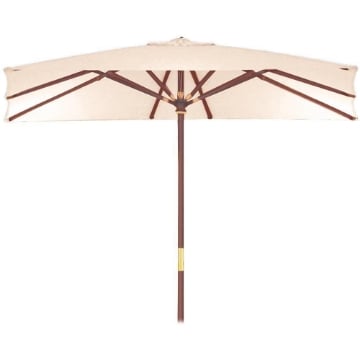 SUN TOP OMBRELLONE CON PALO IN LEGNO E APERTURA A CARRUCOLA 3 X 4 MT BEIGE