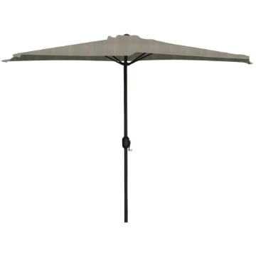 OMBRELLONE MEZZALUNA DA MURO IN ALLUMINIO COLORE GRIGIO 300 X 150 X H 250 CM