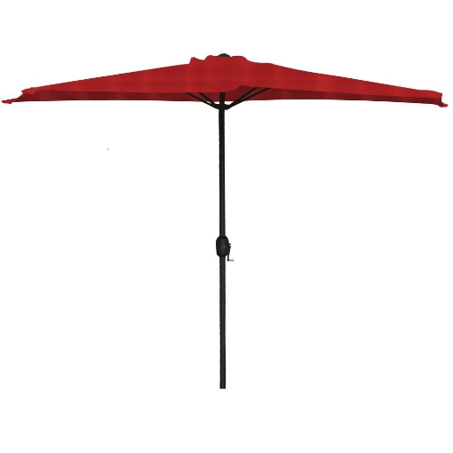 OMBRELLONE MEZZALUNA DA MURO IN ALLUMINIO COLORE BORDEAUX 300 X 150 X H 250 CM