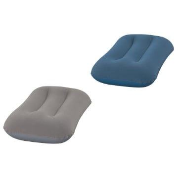 CUSCINO GONFIABILE VELLUTO FLOCCATO SOFT TOP POGGIA TESTA CAMPEGGIO MARE RETTANGOLARE 42X26X10CM OKX