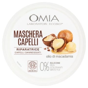 OMIA MASCHERA PER CAPELLI DANNEGGIATI RIPARATRICE ECOBIO 250ML OLIO DI MACADAMIA OKX