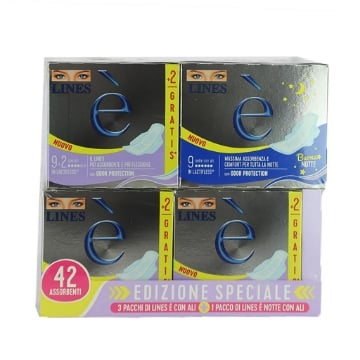 LINES ASSORBENTI P PZ CON ALI + 1 PZ NOTTE CON ALI EDIZIONE SPECIALE 42 ASSORBENTI OKX