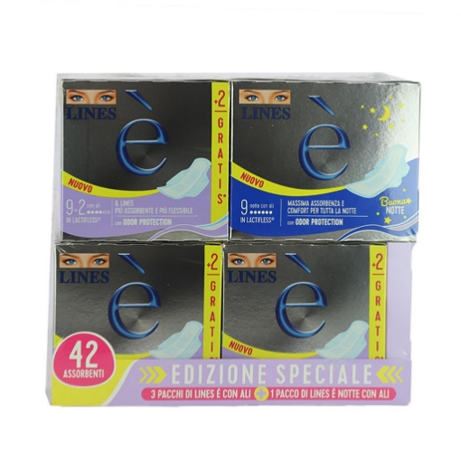 LINES ASSORBENTI P PZ CON ALI + 1 PZ NOTTE CON ALI EDIZIONE SPECIALE 42 ASSORBENTI OKX