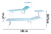 MAURY'S LETTINO STABILIMENTO IN ALLUMINIO E TEXTILENE KING 189X61X38 CM BIANCO E AZZURRO