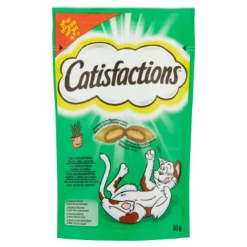 CATISFACTION SNACK PER GATTI CON IRRESISTIBILE GUSTO ERBA GATTA 60 G OKX