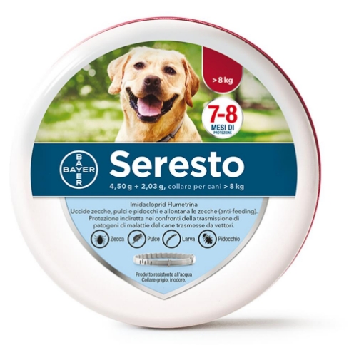 SERESTO COLLARE CANI TAGLIA MEDIO/GRANDE > 8 KG ANTIPARASSITARIO A RILASCIO CONTROLLATO 70 CM OKX