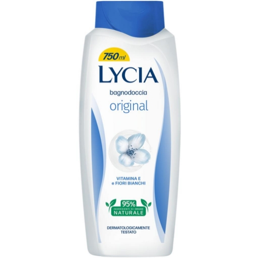 LYCIA BAGNODOCCIA ORIGINAL CON VITAMINA ''E'' FIORI BIANCHI DERMATOLOGICAMETE TESTATO 750 ML 
