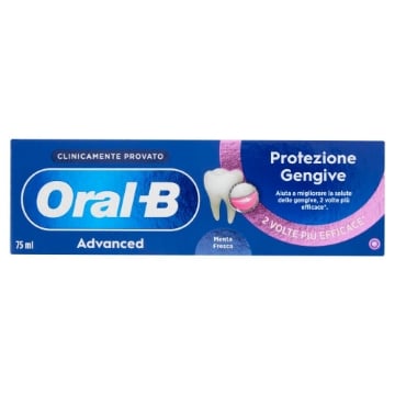 ORAL-B DENTIFRICIO ADVANCED PROTEZIONE GENGIVE MENTA FRESCA 2 VOLTE PIÙ EFFICACE 75 ML OKX