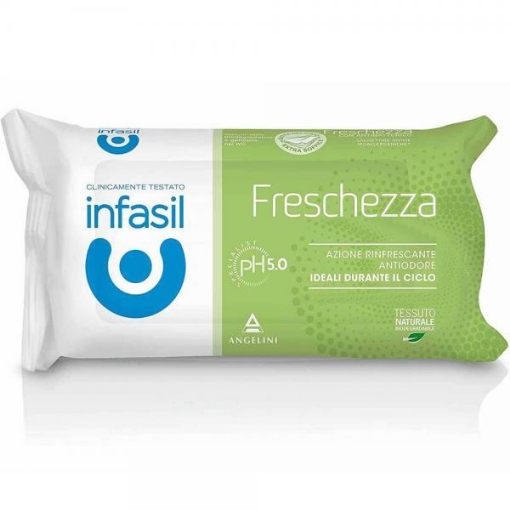 INFASIL SALVIETTE INTIME FRESCHEZZA ANTIODORE IDEALI DURANTE IL CICLO PH 5.0 12 SALVIETTE OKX