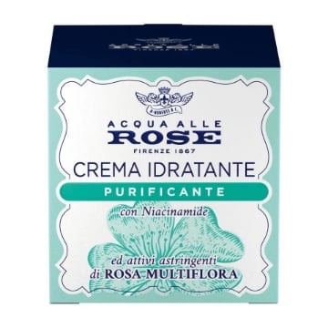 ACQUA ALLE ROSE CREMA IDRATANTE PURIFICANTE CON NICIANAMIDE ED ATTIVI ASTRIGENTI DI ROSA MULTIFLORA 50 ML OKX
