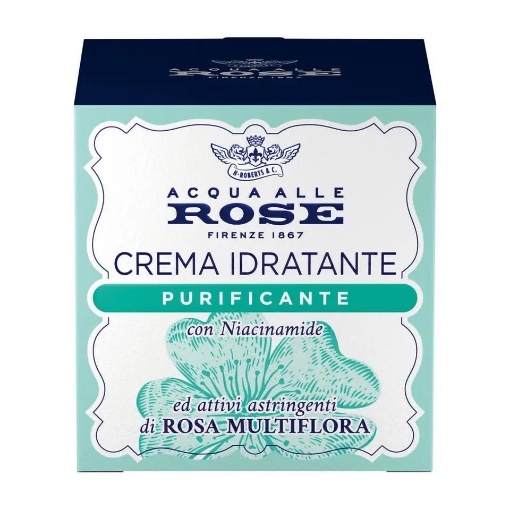 ACQUA ALLE ROSE CREMA IDRATANTE PURIFICANTE CON NICIANAMIDE ED ATTIVI ASTRIGENTI DI ROSA MULTIFLORA 50 ML OKX