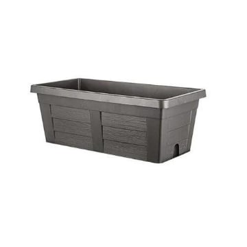 FIORIERA RETTANGOLARE IN PLASTICA EFFETTO LEGNO COLORE ANTACITRE 80 CM OKX