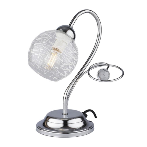 CRISTINA LUME DESIGN MODERNO IN METALLO COLORE CROMATO E14 1 LUCE 46 WATT 14X14X35 CM