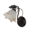 MARA APPLIQUE DESIGN MODERNO IN METALLO COLORE MARRONE E ORO E14 1 LUCE 46 WATT 12X12X35 CM