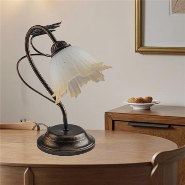MARA LUME DESIGN MODERNO IN METALLO COLORE MARRONE E ORO E14 1 LUCE 46 WATT 14X14X40 CM