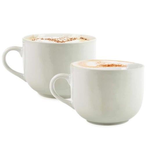 Zen Tazza In Ceramica Con Motivo Acqua, Manico Ergonomico, Altezza 8 Cm, Bocca 9,6 Cm, Lavabile In Microonde E Lavastoviglie, Per Caffè, Tè E Latte (Bianco)