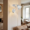 MILANO APPLIQUE DESIGN MODERNO IN METALLO COLORE BIANCO E ARGENTO E14 1 LUCE 46 WATT 12X12X35 CM