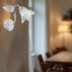 MILANO APPLIQUE DESIGN MODERNO IN METALLO COLORE BIANCO E ARGENTO E14 1 LUCE 46 WATT 12X12X35 CM