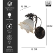 MARA APPLIQUE DESIGN MODERNO IN METALLO COLORE MARRONE E ORO E14 1 LUCE 46 WATT 12X12X35 CM
