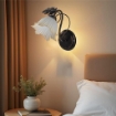 MARA APPLIQUE DESIGN MODERNO IN METALLO COLORE MARRONE E ORO E14 1 LUCE 46 WATT 12X12X35 CM