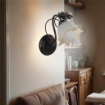 MARA APPLIQUE DESIGN MODERNO IN METALLO COLORE MARRONE E ORO E14 1 LUCE 46 WATT 12X12X35 CM