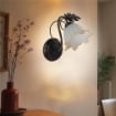 MARA APPLIQUE DESIGN MODERNO IN METALLO COLORE MARRONE E ORO E14 1 LUCE 46 WATT 12X12X35 CM