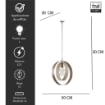 ALICE LAMPADA A SOSPENSIONE IN METALLO DESIGN MODERNO COLORE AVORIO/TORTORA E27 1 LUCE 57 WATT 30X30X30 CM