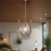ALICE LAMPADA A SOSPENSIONE IN METALLO DESIGN MODERNO COLORE AVORIO/TORTORA E27 1 LUCE 57 WATT 30X30X30 CM