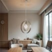 ALICE LAMPADA A SOSPENSIONE IN METALLO DESIGN MODERNO COLORE AVORIO/TORTORA E27 1 LUCE 57 WATT 30X30X30 CM