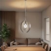 ALICE LAMPADA A SOSPENSIONE IN METALLO DESIGN MODERNO COLORE AVORIO/TORTORA E27 1 LUCE 57 WATT 30X30X30 CM