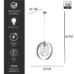 ALICE LAMPADA A SOSPENSIONE IN METALLO DESIGN MODERNO COLORE BIANCO E CROMATO E27 1 LUCE 57 WATT 30X30X30 CM