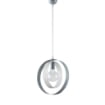 ALICE LAMPADA A SOSPENSIONE IN METALLO DESIGN MODERNO COLORE BIANCO E CROMATO E27 1 LUCE 57 WATT 30X30X30 CM
