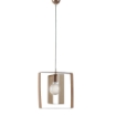 AURORA LAMPADARIO A SOSPENSIONE IN METALLO DESIGN MODERNO COLORE AVORIO E TORTORA E27 1 LUCE 57 WATT 40X30X40 CM