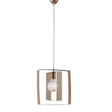 AURORA LAMPADARIO A SOSPENSIONE IN METALLO DESIGN MODERNO COLORE AVORIO E TORTORA E27 1 LUCE 57 WATT 40X30X40 CM