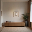 AURORA LAMPADARIO A SOSPENSIONE IN METALLO DESIGN MODERNO COLORE AVORIO E TORTORA E27 1 LUCE 57 WATT 40X30X40 CM