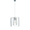 AURORA LAMPADARIO A SOSPENSIONE IN METALLO DESIGN MODERNO COLORE BIANCO E GRIGIO E27 1 LUCE 57 WATT 40X30X40 CM