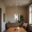 AURORA LAMPADARIO A SOSPENSIONE IN METALLO DESIGN MODERNO COLORE BIANCO E GRIGIO E27 1 LUCE 57 WATT 40X30X40 CM