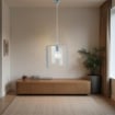AURORA LAMPADARIO A SOSPENSIONE IN METALLO DESIGN MODERNO COLORE BIANCO E GRIGIO E27 1 LUCE 57 WATT 40X30X40 CM