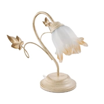 EDEN LUME DESIGN CLASSICO IN METALLO COLORE AVORIO E ORO E14 1 LUCE 46 WATT 14X14X40 CM