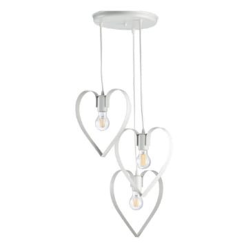 TRENDY LAMPADARIO DESIGN MODERNO IN METALLO COLORE BIANCO E27 1 LUCE 57 WATT 29X29X90 CM