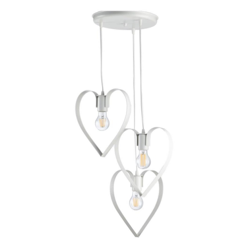 TRENDY LAMPADARIO DESIGN MODERNO IN METALLO COLORE BIANCO E27 1 LUCE 57 WATT 29X29X90 CM