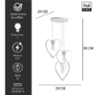 TRENDY LAMPADARIO DESIGN MODERNO IN METALLO COLORE BIANCO E27 1 LUCE 57 WATT 29X29X90 CM