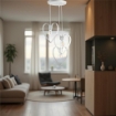 TRENDY LAMPADARIO DESIGN MODERNO IN METALLO COLORE BIANCO E27 1 LUCE 57 WATT 29X29X90 CM