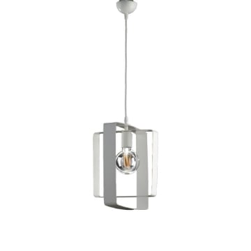 AURORA LAMPADARIO A SOSPENSIONE IN METALLO DESIGN MODERNO COLORE BIANCO E27 1 LUCE 57 WATT 40X30X40 CM