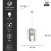 AURORA LAMPADARIO A SOSPENSIONE IN METALLO DESIGN MODERNO COLORE BIANCO E27 1 LUCE 57 WATT 40X30X40 CM