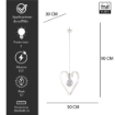 TRENDY LAMPADARIO DESIGN MODERNO IN METALLO COLORE BIANCO E27 3 LUCI 57 WATT 30X50X90 CM
