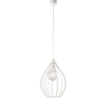 PINO LAMPADARIO IN METALLO DESIGN MODERNO COLORE BIANCO E27 1 LUCE 57 WATT 30X30X40 CM